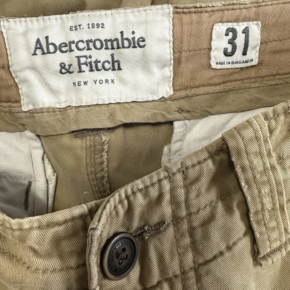 Abercrombie & Fitch Shorts Mens Size 31 Cargo Beige Khaki Cotton Pockets Preppy